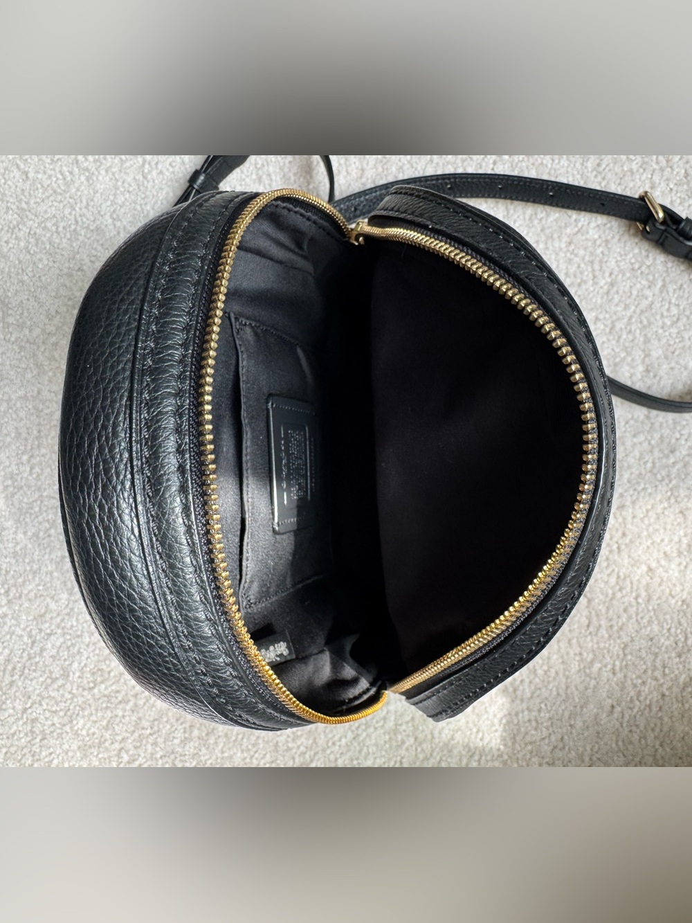NWT Coach Andi Pebbled Leather Backpack Black Gold Hardware - Picture 11 of 14